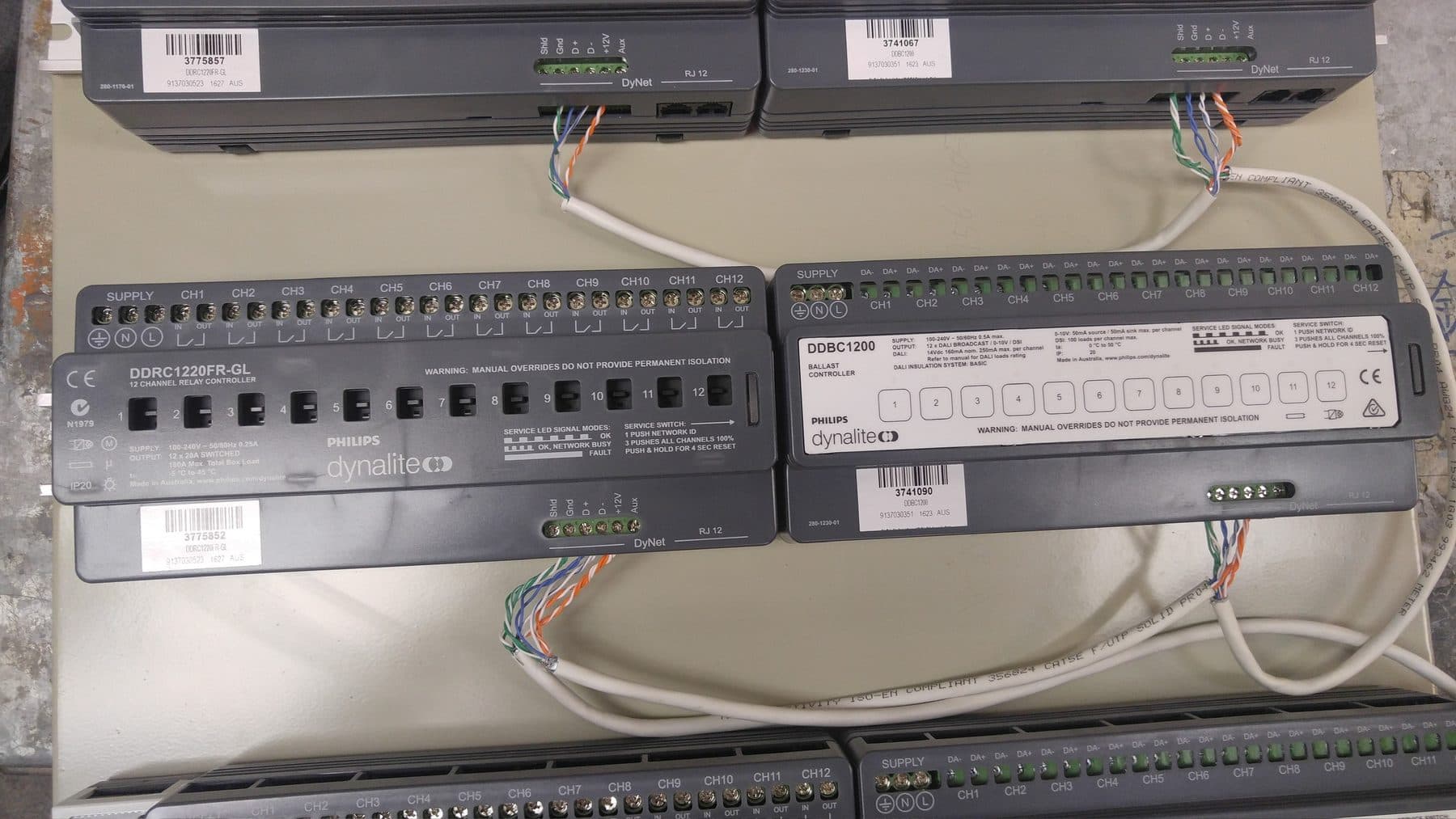 Dynalite Control Cabinet — controller installation, construction progress