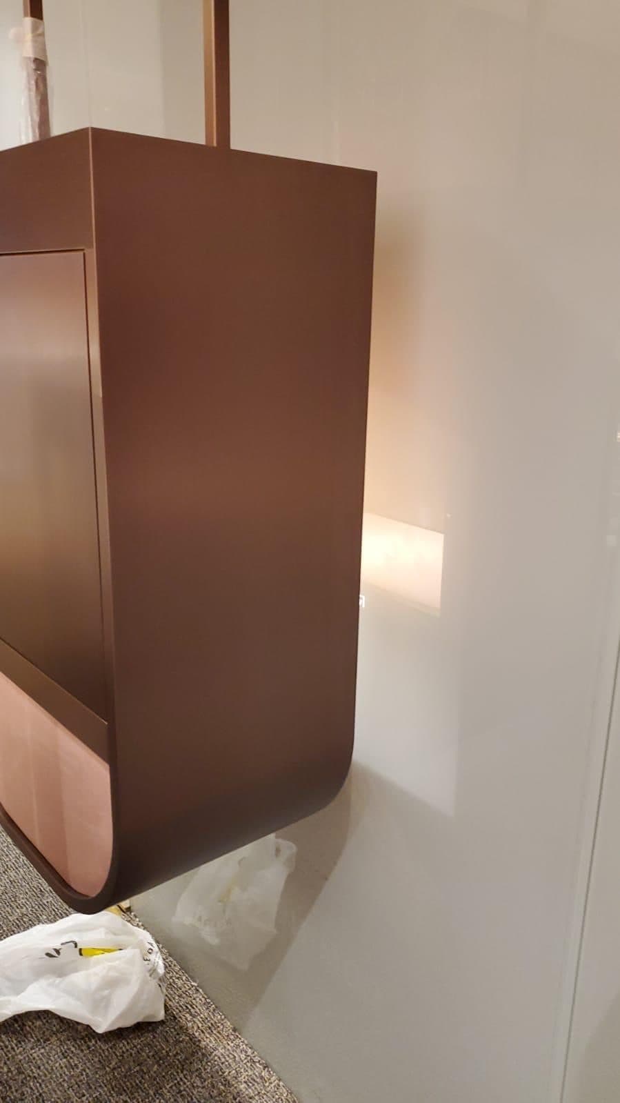 Jewellery Company — wall cabinet installation, construction progress