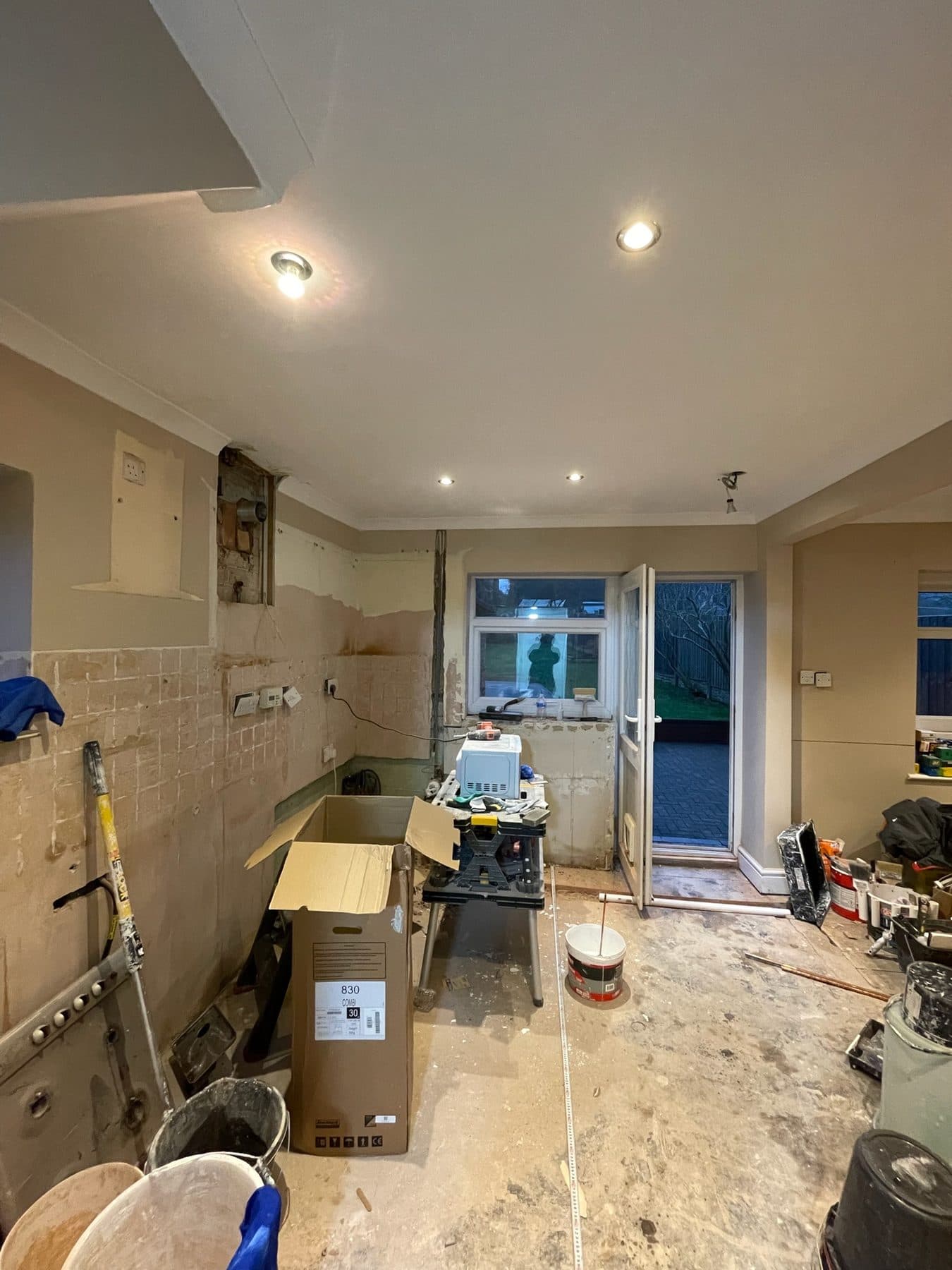 B75 — Kitchen strip-out, construction progress