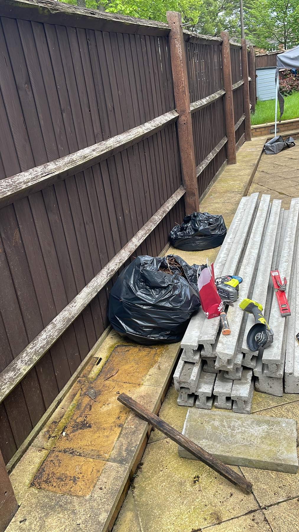 B76 — Patio boundary fence, before batch