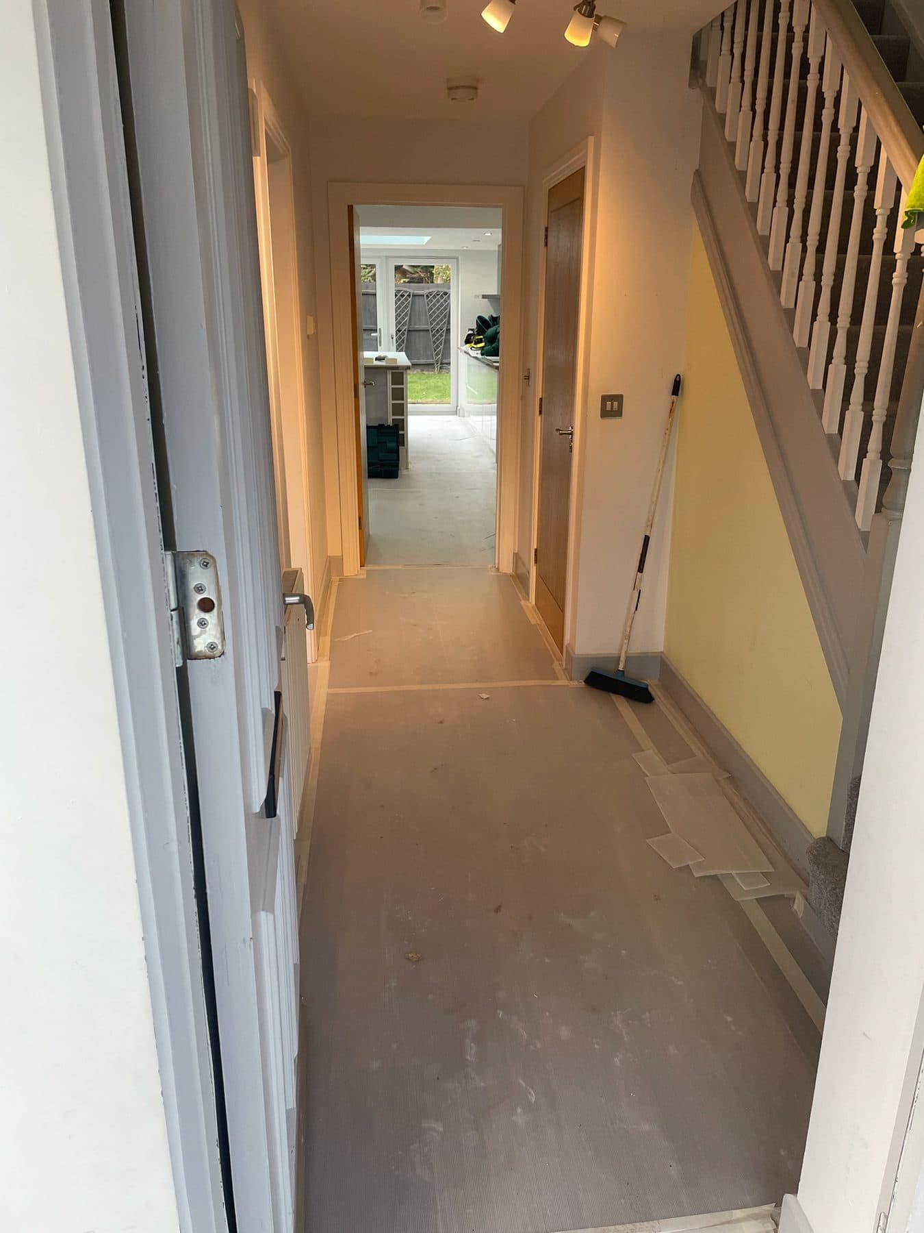 B90 King — Ground-floor hallway protection, construction progress