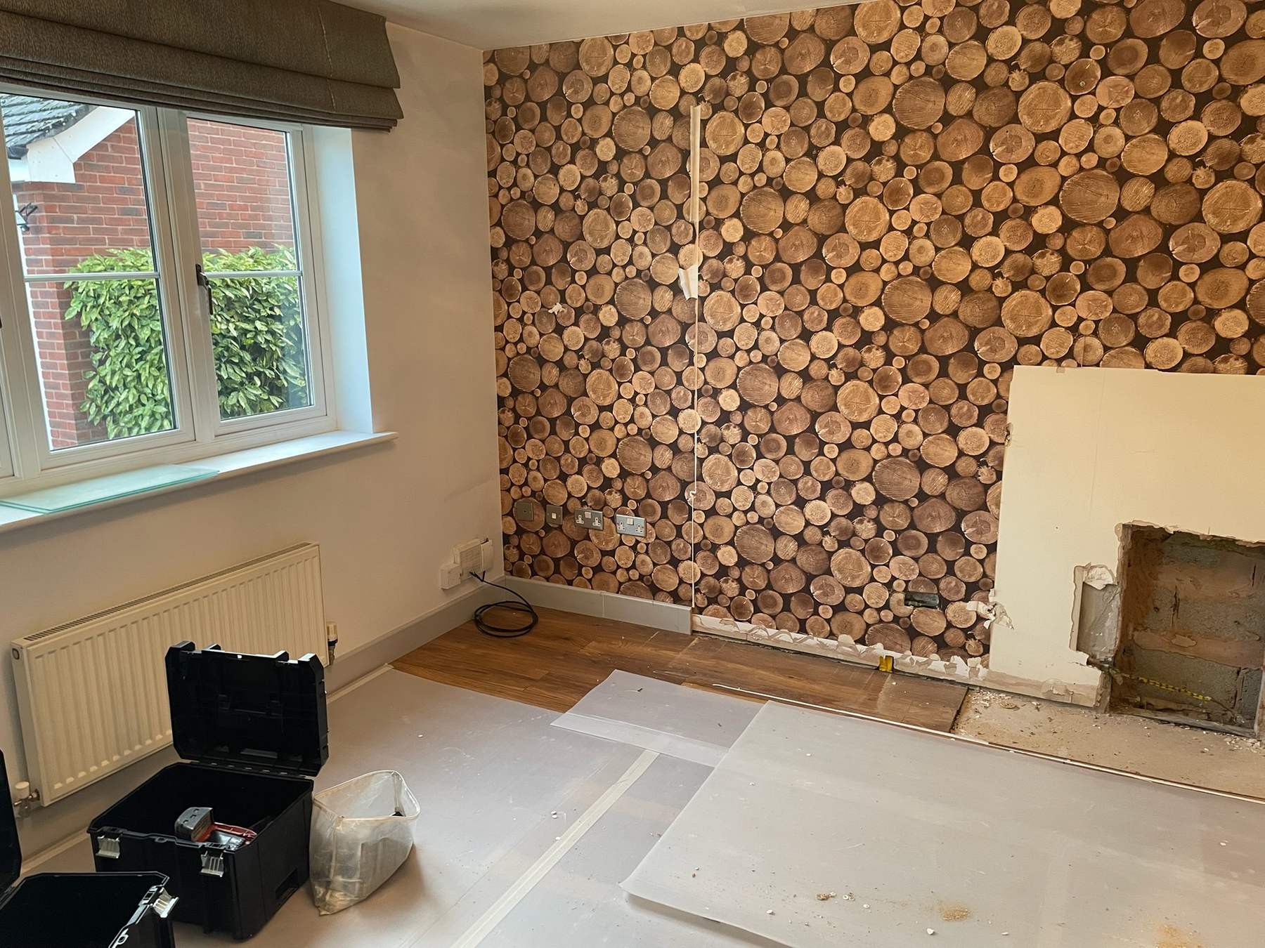 B90 King — Lounge fireplace opening, construction progress