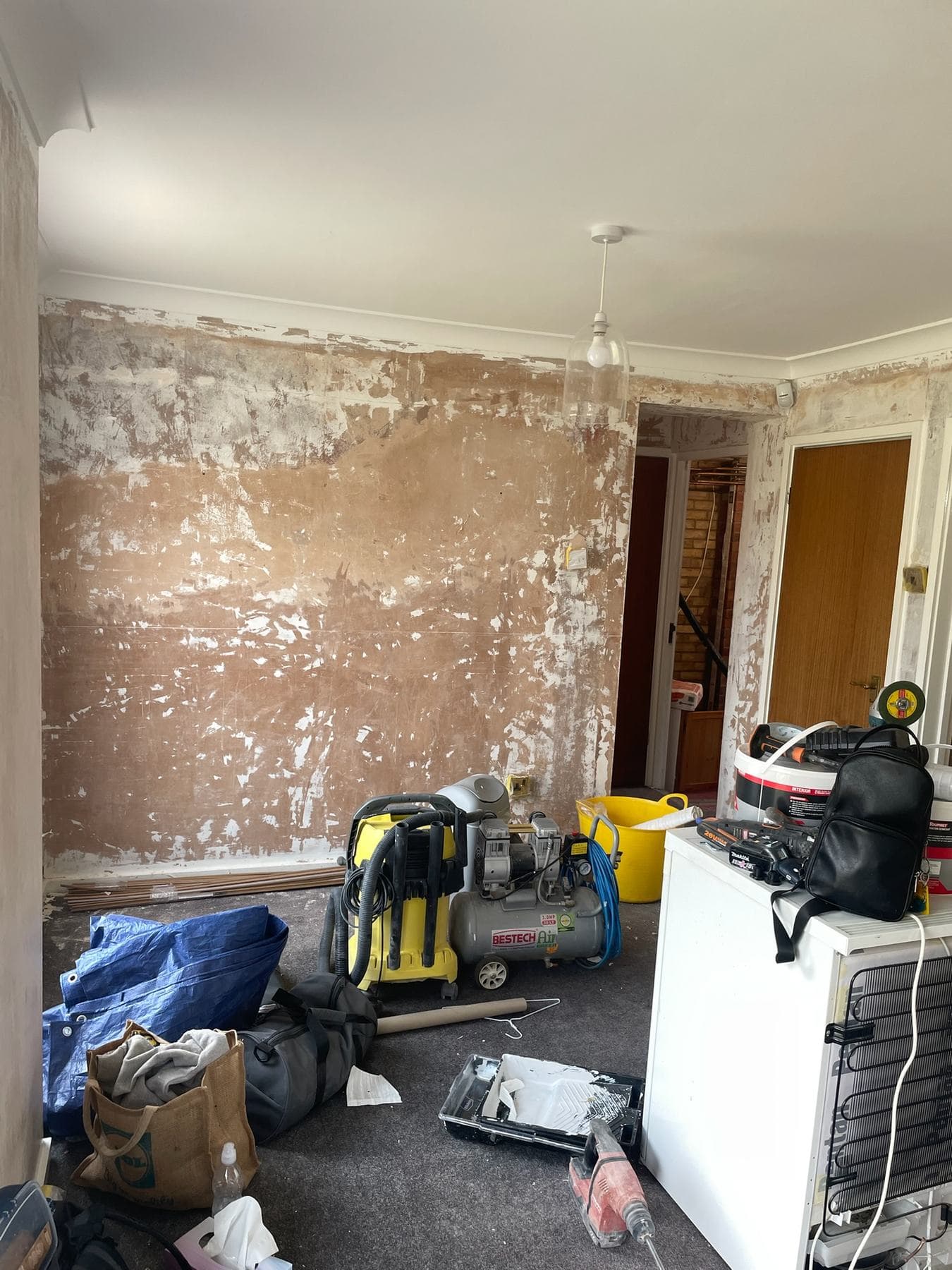 B93 — Front Living Room Interior Wall, construction progress
